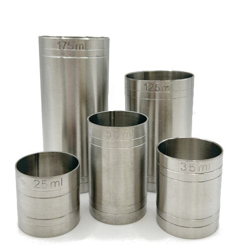 Set of 5 Thimble Bar Measures / Jiggers