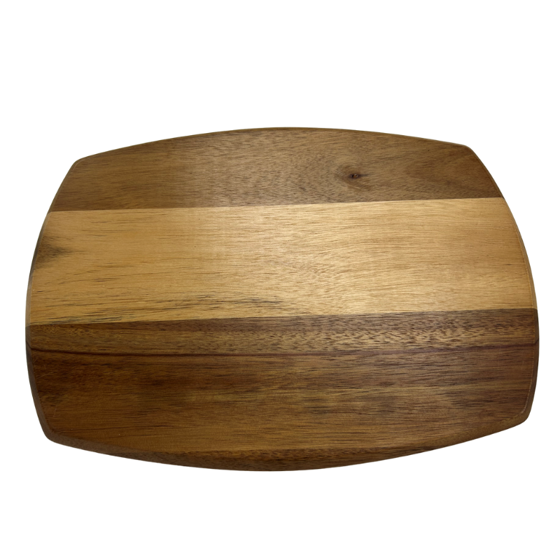 Contemporary Acacia Wood Cheese & Bread Board with Ceramic Dip Bowl