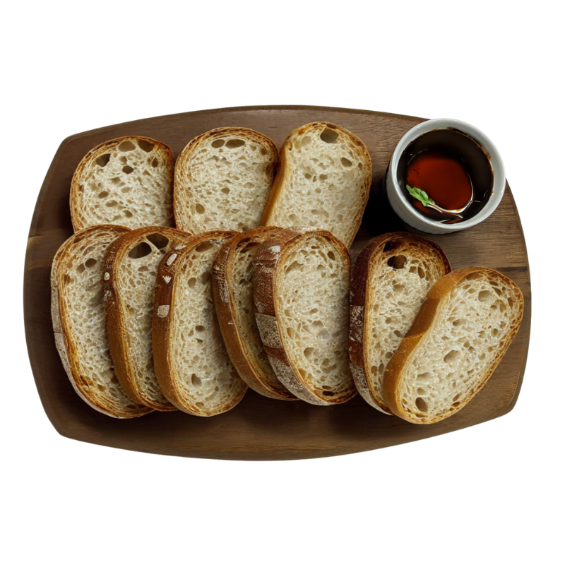 Contemporary Acacia Wood Cheese & Bread Board with Ceramic Dip Bowl