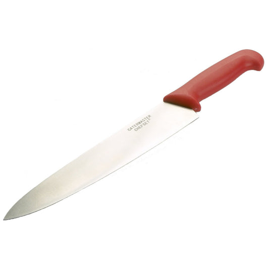 COLOUR CODED 10'' COOKS KNIFE RED