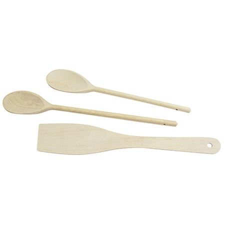 WOODEN UTENSIL SET - SPATULA + 2X SPOONS