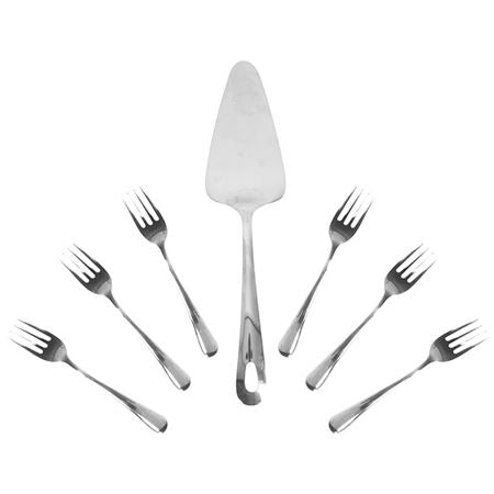 7PCS KITCHEN ESSENTIALS CAKE SERVER 'N FORKS SET