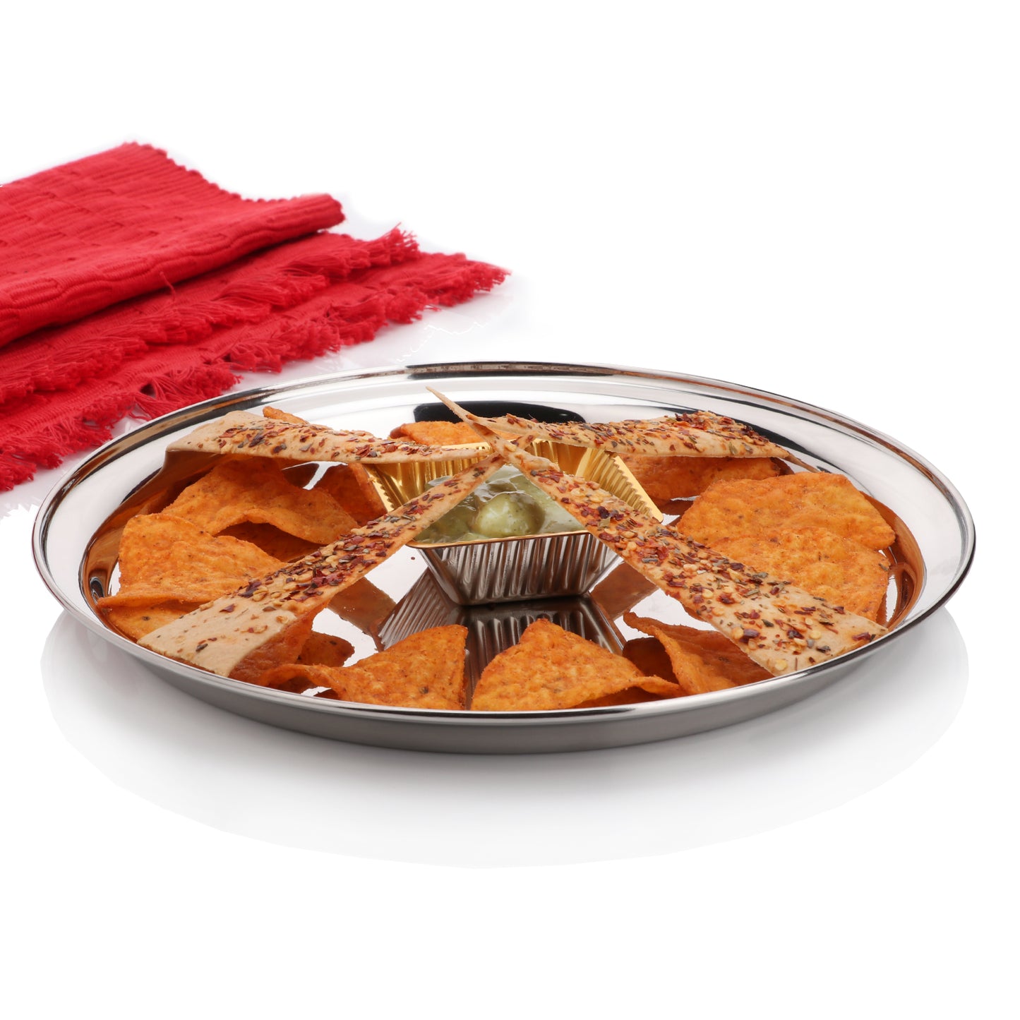 30cm Round Service Tray / Bar Tray Stainless Steel