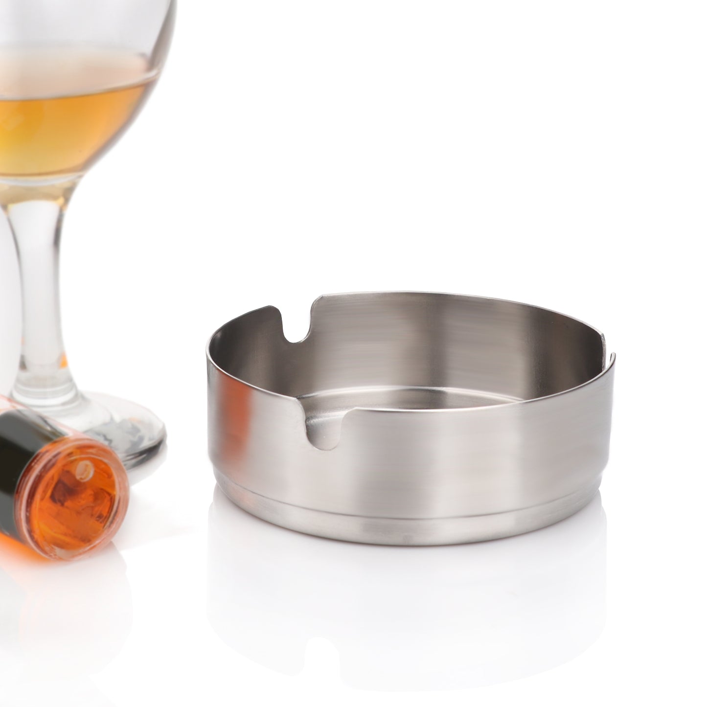 8cm Stainless Steel Ashtray Round