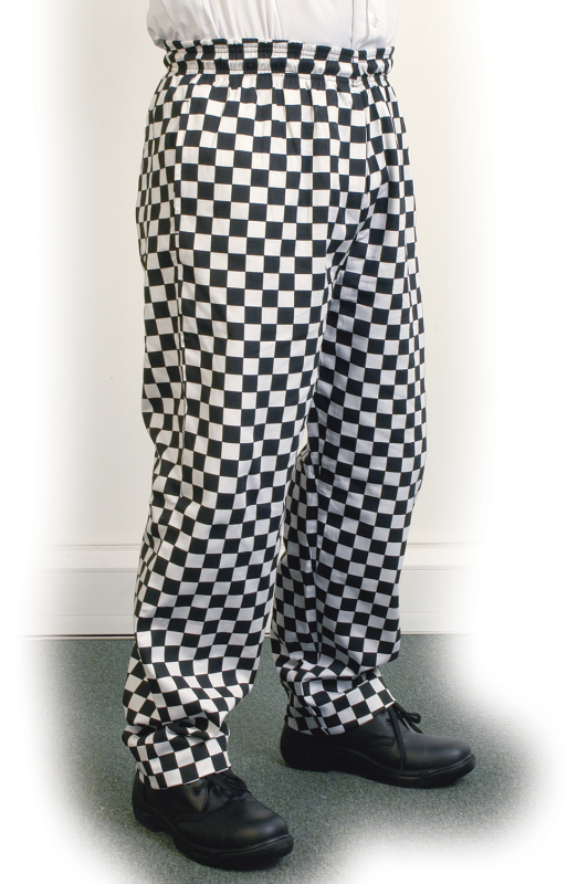 Large Black Check Baggy Trouser