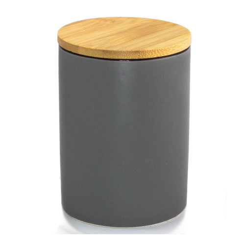 Chef-Hub Porcelain Storage Canister With Lid Grey